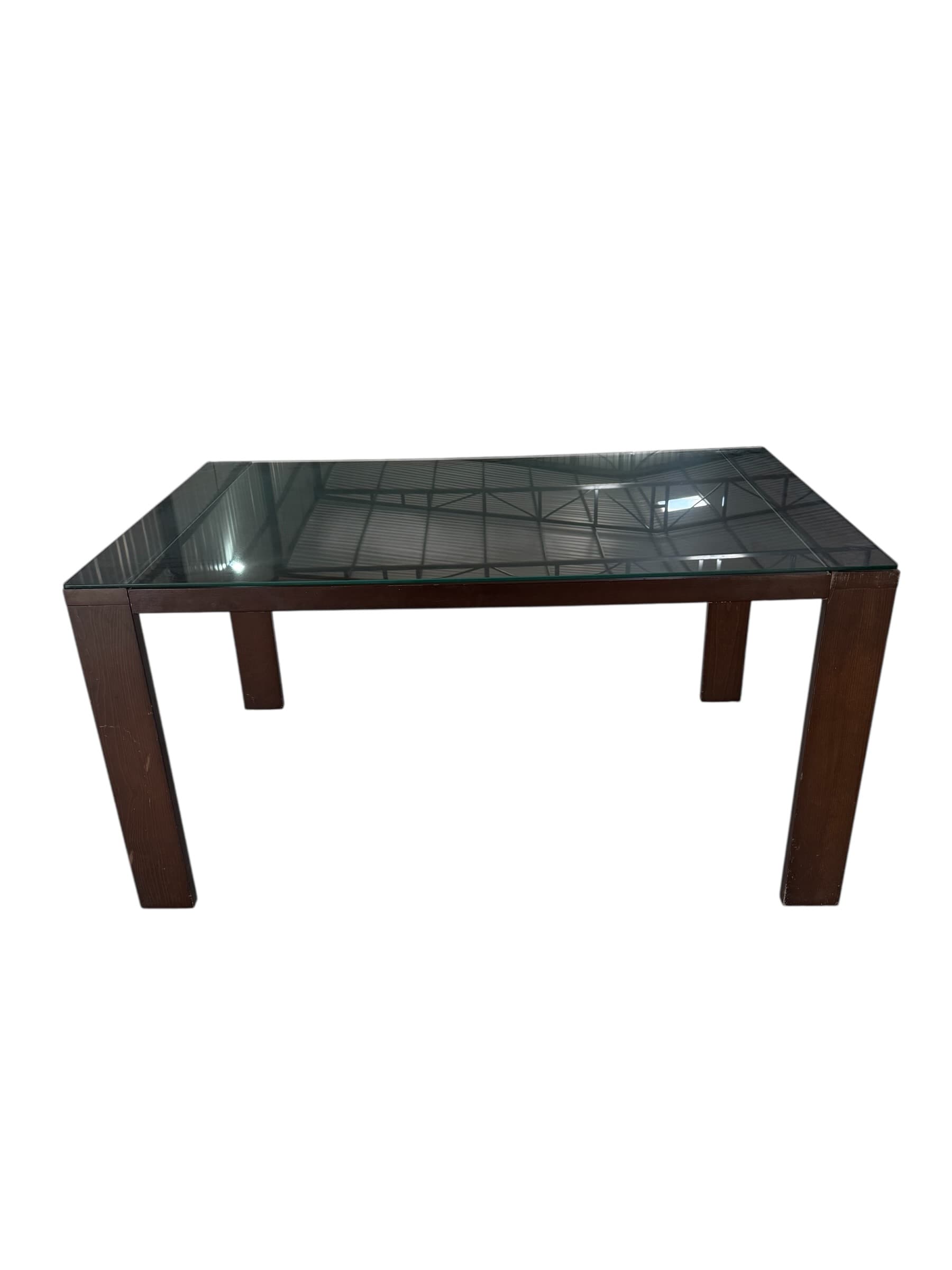 6-Seater Wooden Dining Table with Glass Top image