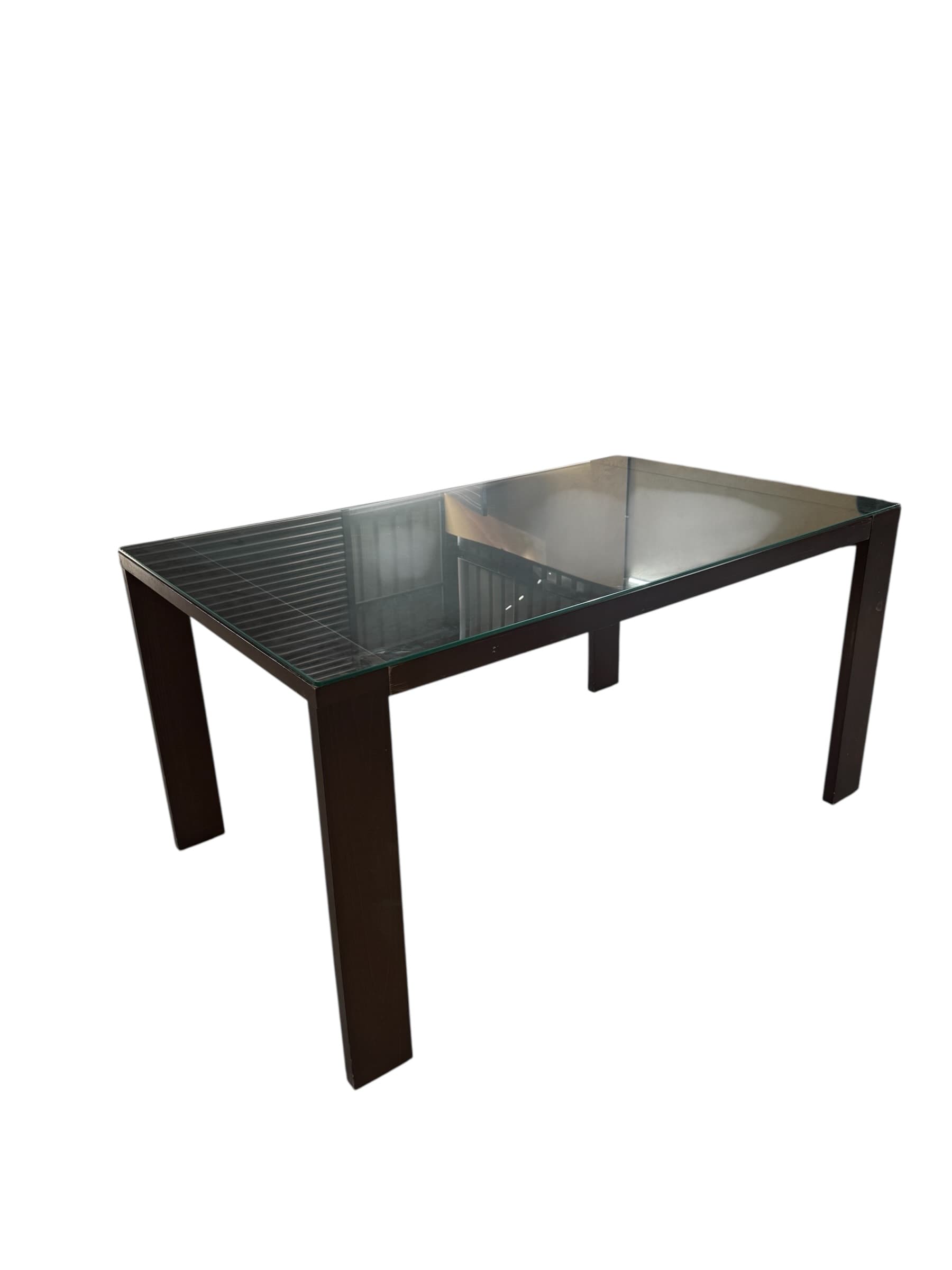 6-Seater Wooden Dining Table with Glass Top image